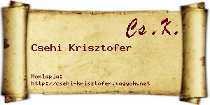 Csehi Krisztofer névjegykártya